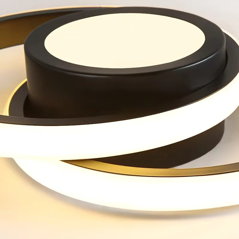 Elegancka energooszczędna lampa sufitowa z podwójnym akrylowym pierścieniem