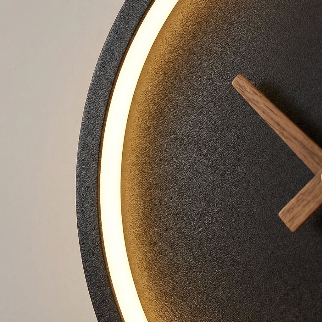 Minimalistyczny podświetlany zegar ścienny z nastrojowym światłem