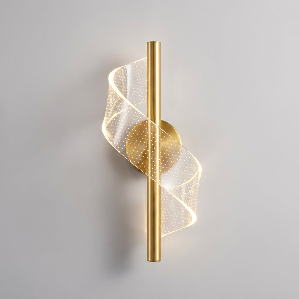 Rzeźbiarska spiralna lampa ścienna z regulacją koloru światła góra-dół