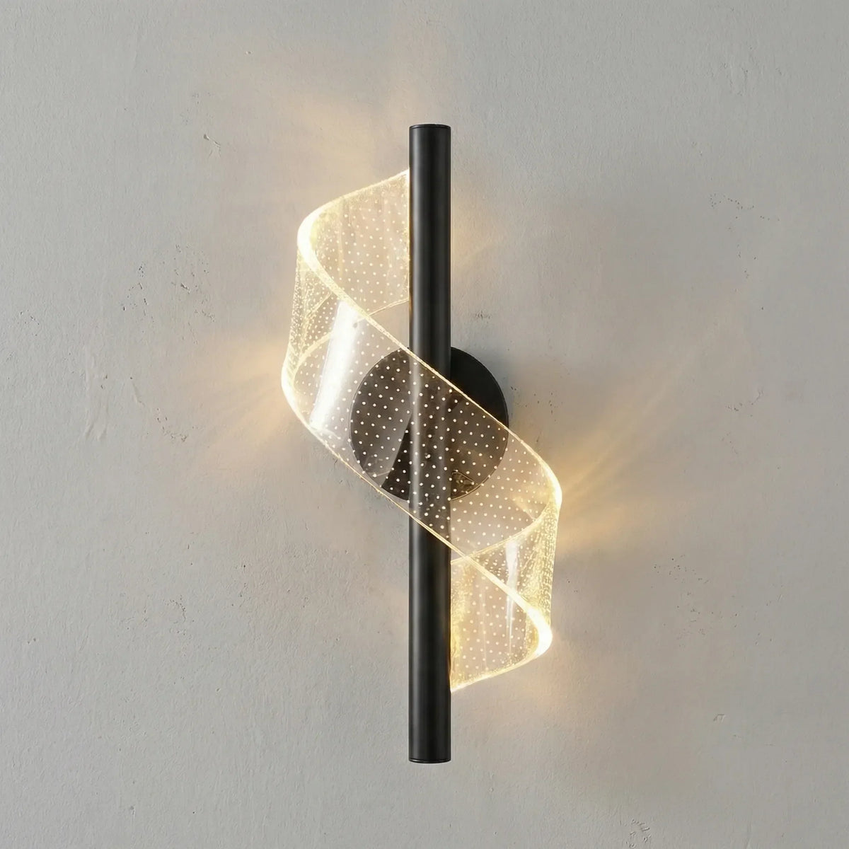 Rzeźbiarska spiralna lampa ścienna z regulacją koloru światła góra-dół
