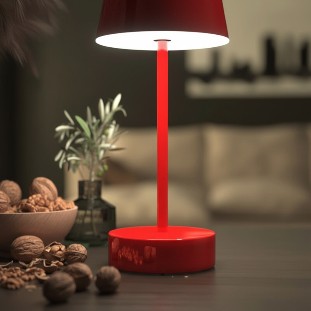 Elegancka bezprzewodowa lampa stołowa z funkcją ściemniania i regulacją temperatury barwowej