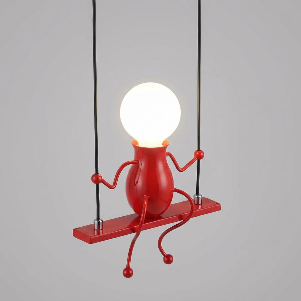 Trwała metalowa lampa ścienna z sylwetką kołyszącej się postaci
