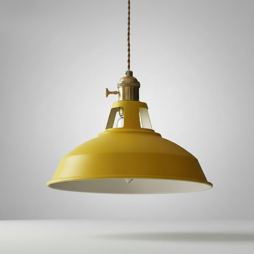 Metalowa lampa wisząca w stylu retro industrialnym z regulowanym łańcuchem