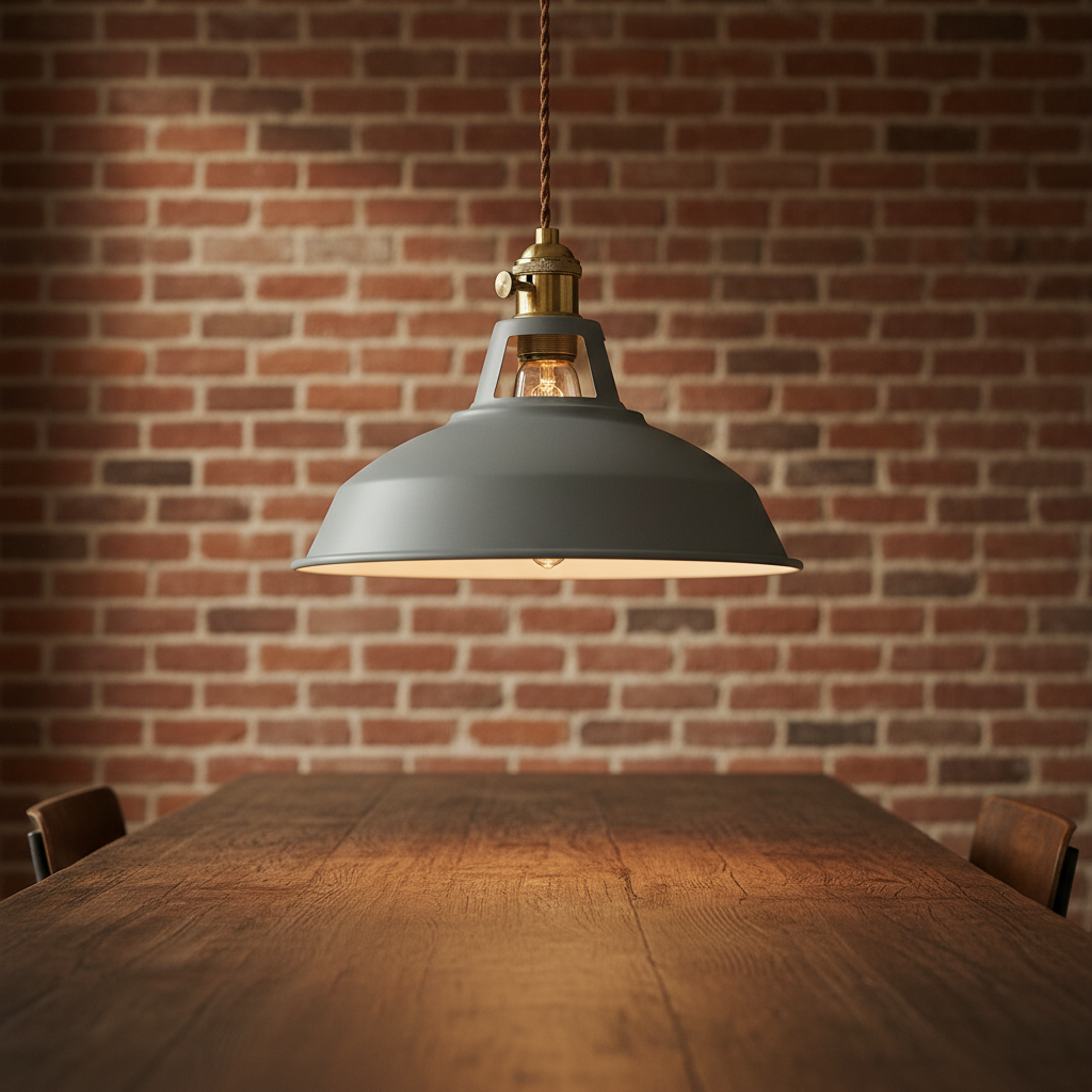 Metalowa lampa wisząca w stylu retro industrialnym z regulowanym łańcuchem