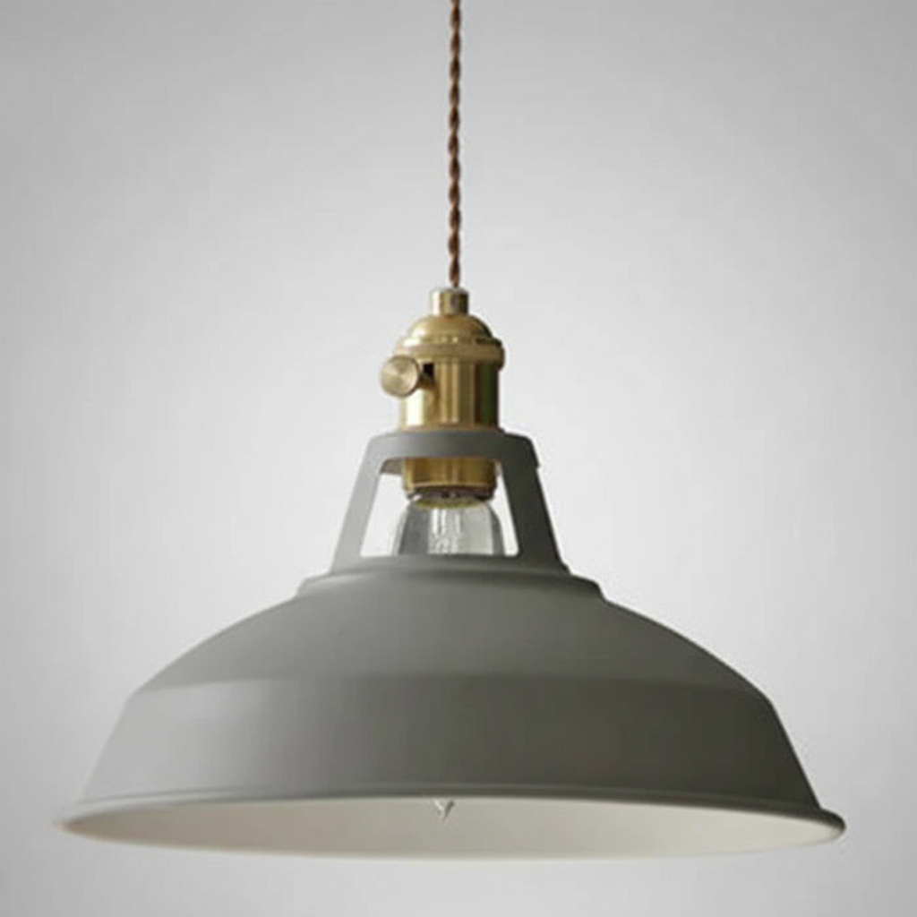Metalowa lampa wisząca w stylu retro industrialnym z regulowanym łańcuchem