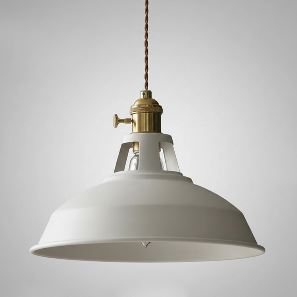 Metalowa lampa wisząca w stylu retro industrialnym z regulowanym łańcuchem