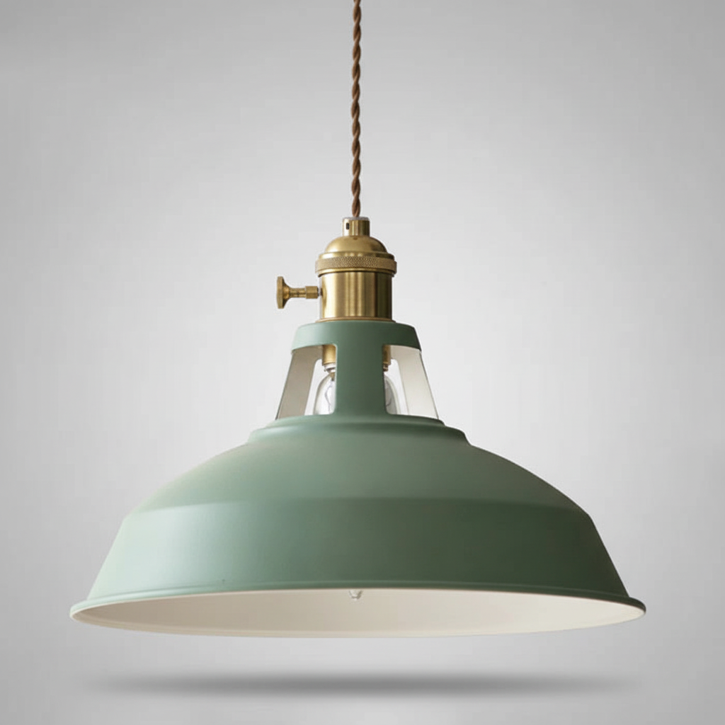 Metalowa lampa wisząca w stylu retro industrialnym z regulowanym łańcuchem