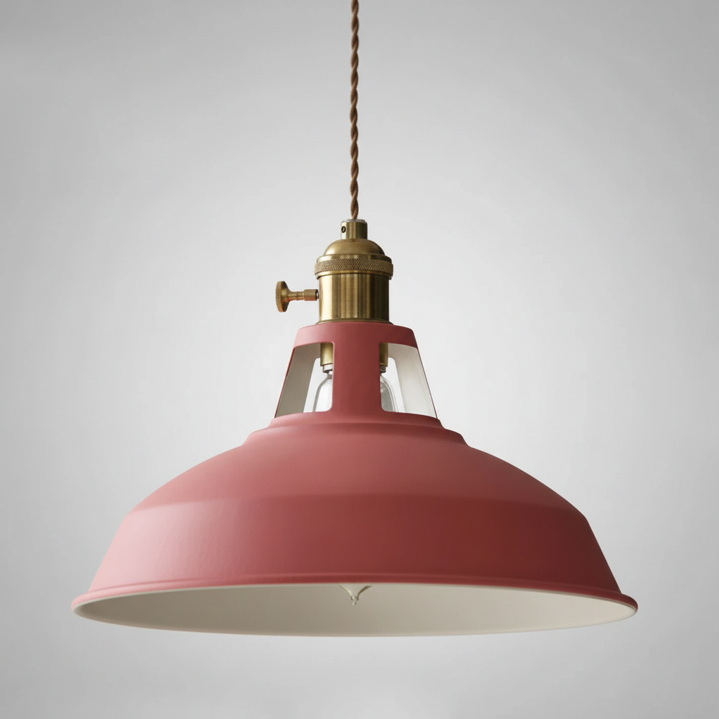Metalowa lampa wisząca w stylu retro industrialnym z regulowanym łańcuchem