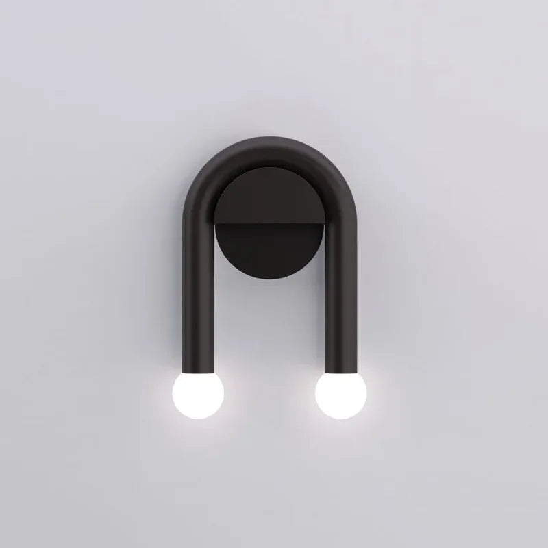 Łukowa nordycka minimalistyczna rzeźbiarska lampa ścienna z matowym szkłem