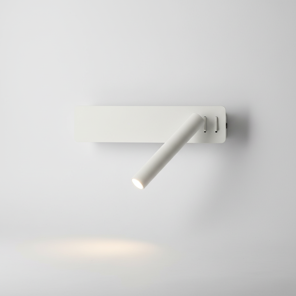 Regulowana lampa ścienna do czytania w sypialni z obrotowym ramieniem i ściemnianiem