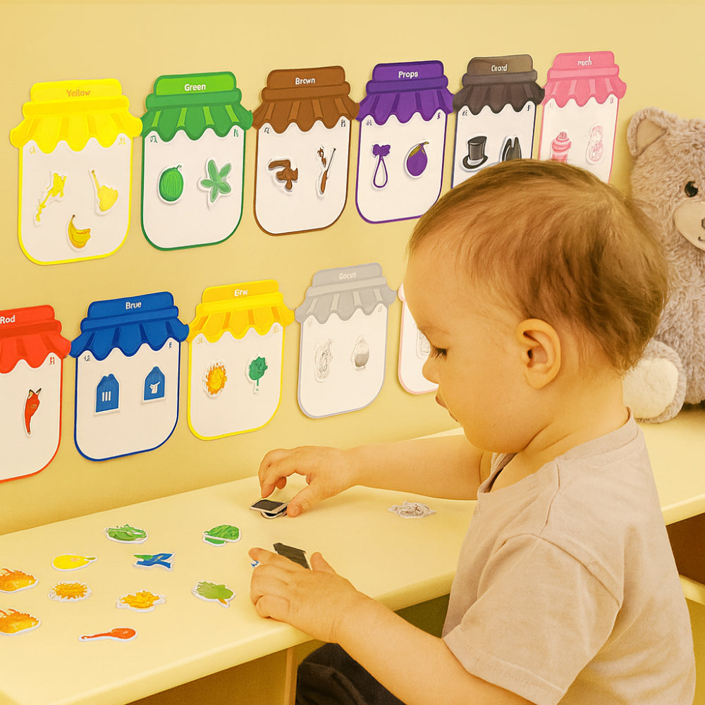 Zestaw edukacyjnych zabawek inspirowanych metodą Montessori - magnetyczna tablica do dopasowywania i sortowania