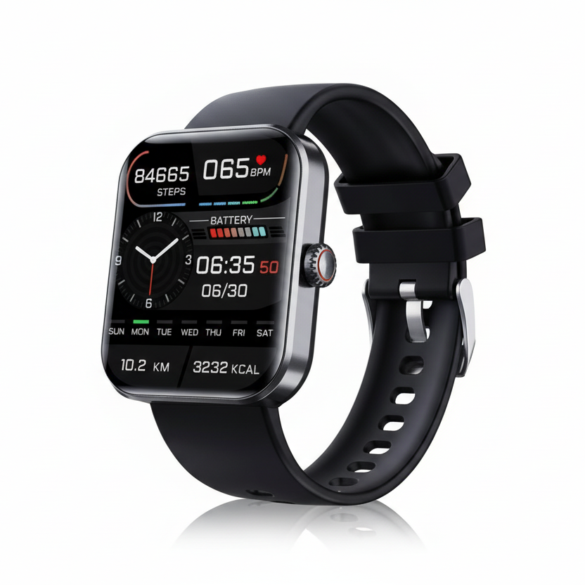 Lekki smartwatch z ekranem dotykowym, monitorowaniem tętna i śledzeniem snu