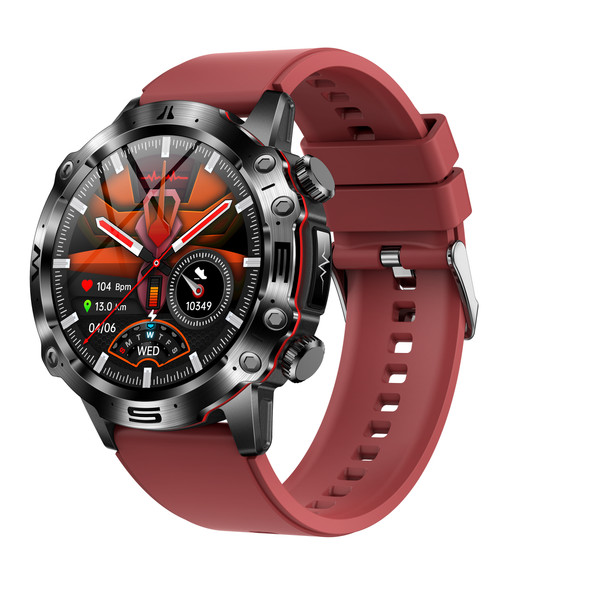 Smartwatch sportowy z ekranem dotykowym AMOLED, EKG, pomiarem ciśnienia krwi i połączeniami Bluetooth