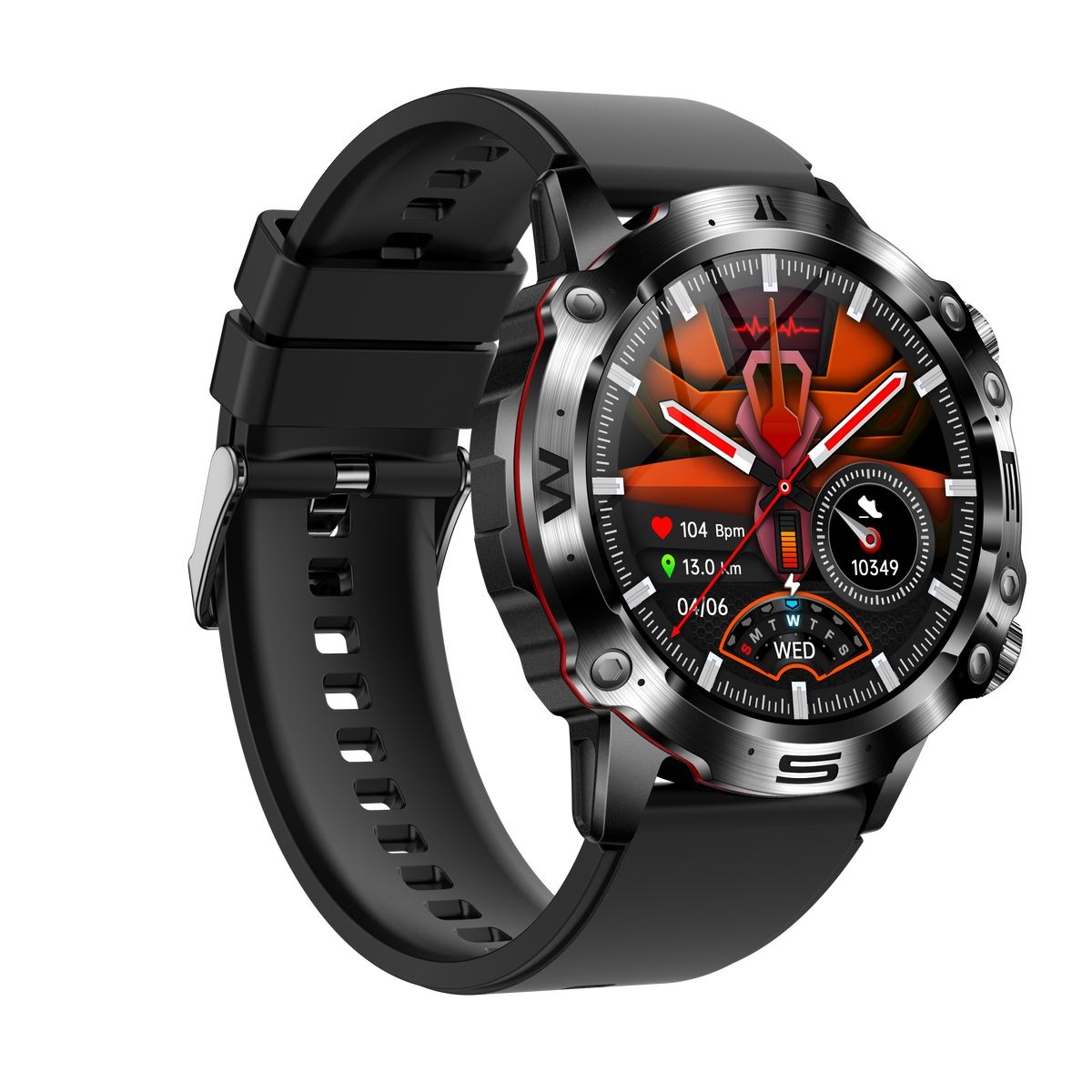 Smartwatch sportowy z ekranem dotykowym AMOLED, EKG, pomiarem ciśnienia krwi i połączeniami Bluetooth