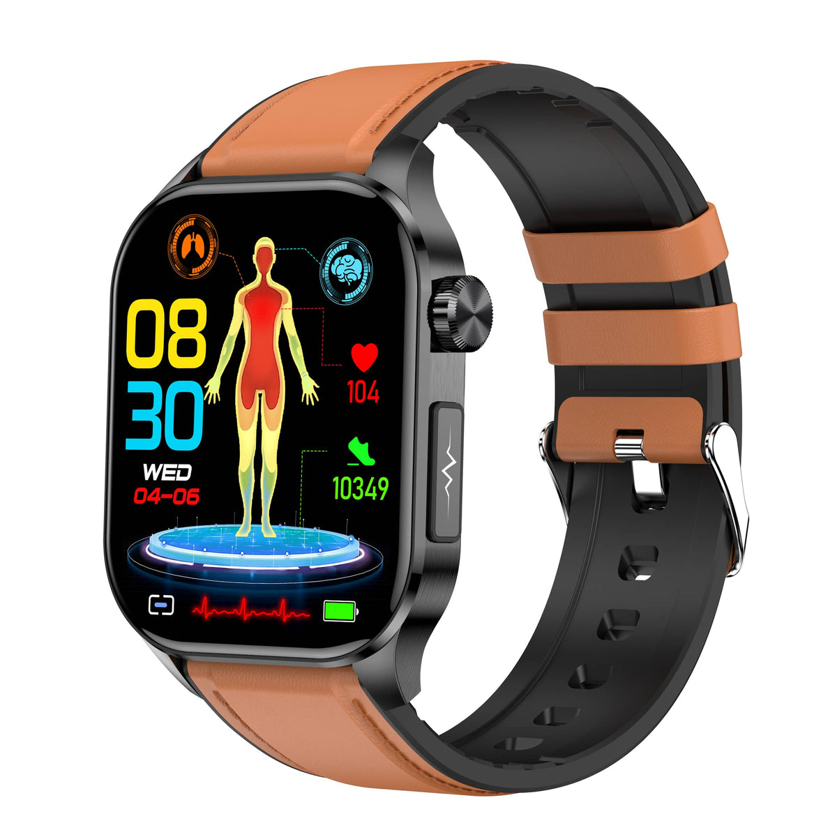 Wodoodporny smartwatch z ekranem AMOLED, monitorowaniem tętna i zapisem EKG