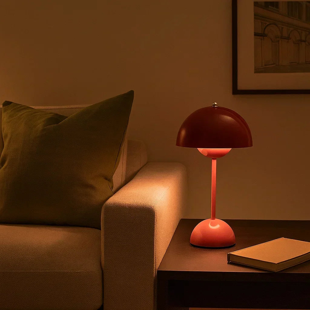Elegancka minimalistyczna skandynawska lampa stołowa ze sterowaniem dotykowym i funkcją ściemniania