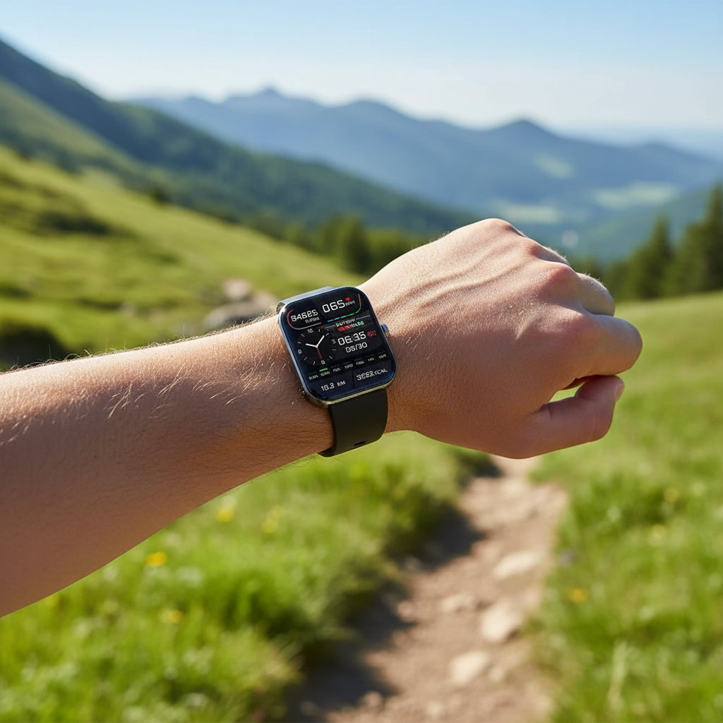 Elegancki smartwatch do monitorowania zdrowia z funkcją połączeń Bluetooth i śledzenia aktywności fizycznej