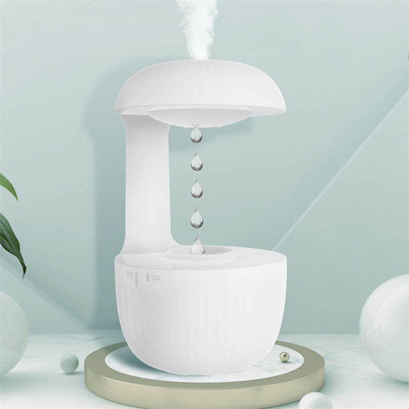Ultradźwiękowy nawilżacz powietrza z efektem antygrawitacyjnym, imitujący unoszącą się kroplę wody, dyfuzor aromatów i oczyszczacz powietrza