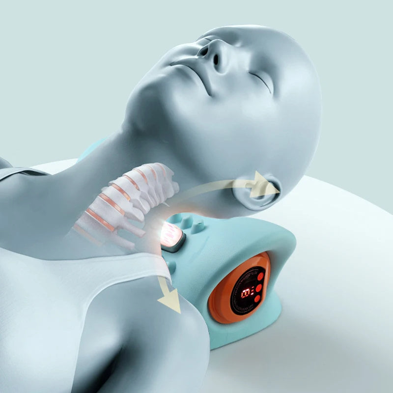 Ergonomiczne przenośne urządzenie do masażu szyi z podgrzewaniem, wibracjami i elektrostymulacją EMS