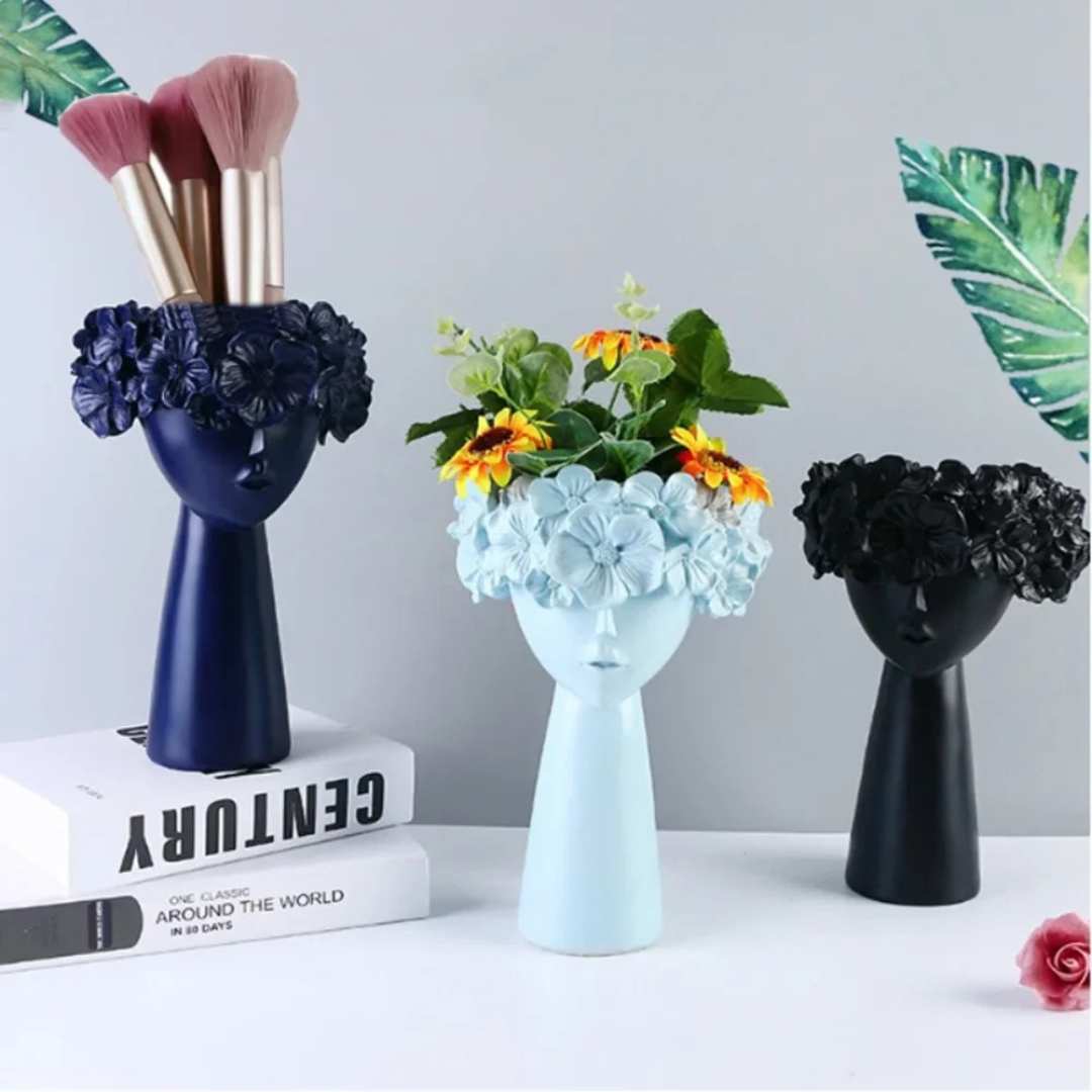 Ręcznie wykonany artystyczny wielofunkcyjny wazon-osłonka na rośliny z żywicy