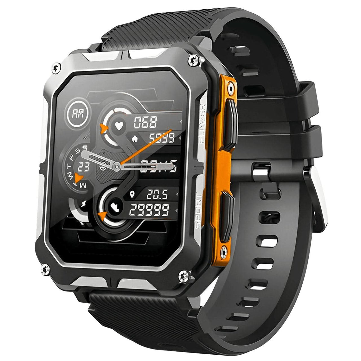 Wytrzymały, wstrząsoodporny i wodoodporny smartwatch klasy wojskowej do monitorowania zdrowia