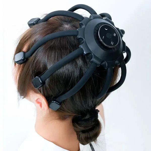 Ergonomiczny elektryczny masażer głowy Bluetooth z wieloma końcówkami wibracyjnymi