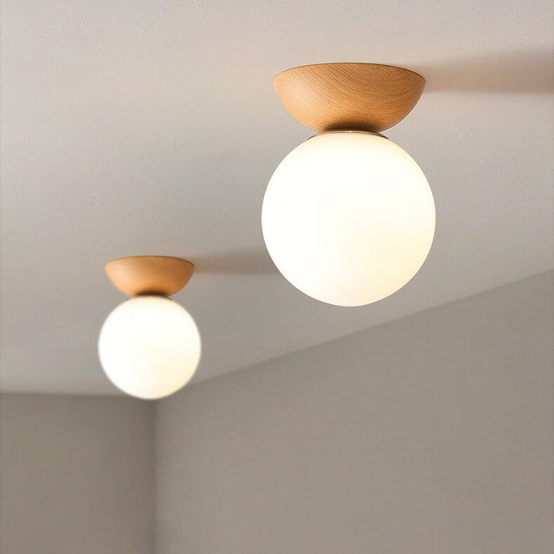 Okrągła ściemnialna sufitowa lampa w kształcie kuli, inspirowana stylem japońskim