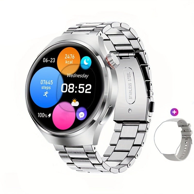 Okrągły smartwatch z ekranem dotykowym, NFC, GPS i monitorem aktywności dla mężczyzn