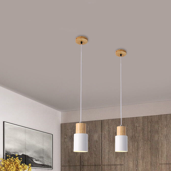 Minimalistyczna cylindryczna aluminiowa lampa wisząca z regulowanym przewodem