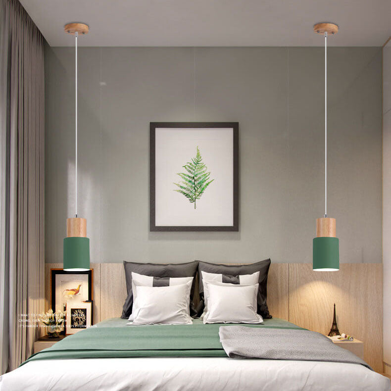 Minimalistyczna cylindryczna aluminiowa lampa wisząca z regulowanym przewodem