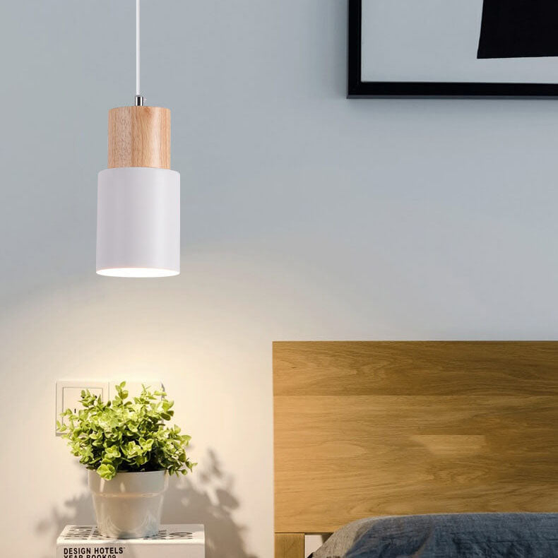 Minimalistyczna cylindryczna aluminiowa lampa wisząca z regulowanym przewodem