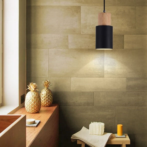 Minimalistyczna cylindryczna aluminiowa lampa wisząca z regulowanym przewodem