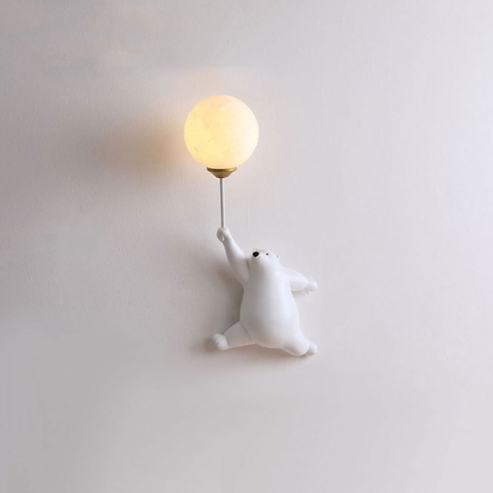 Nowoczesna urocza dziecięca lampa ścienna w kształcie misia z balonem