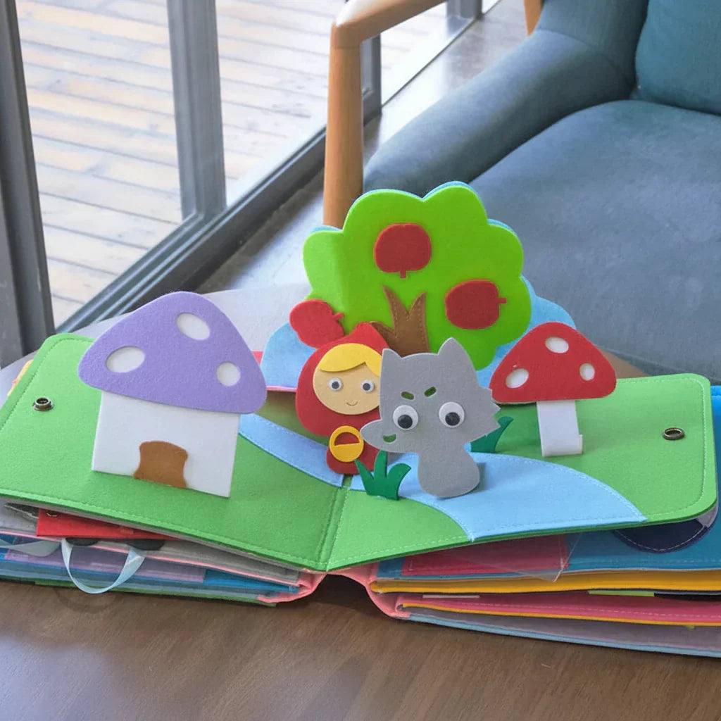 Miękka filcowa interaktywna książeczka Montessori do zabawy bez ekranu