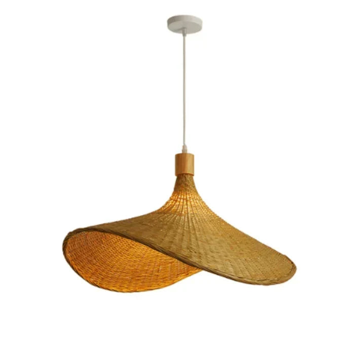 Rustykalna kopułowa lampa wisząca z plecionej trzciny