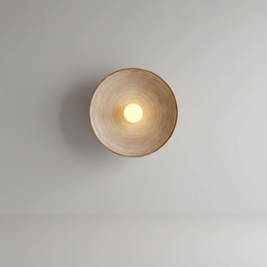 Okrągła minimalistyczna lampa ścienna ze szkła i żywicy
