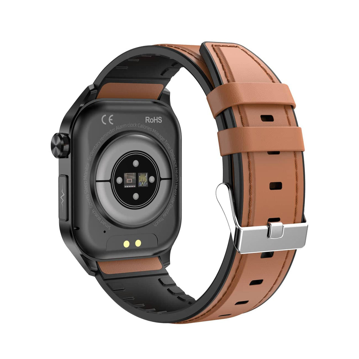 Kompaktowy smartwatch z ekranem dotykowym do monitorowania zdrowia, z funkcjami EKG i pomiaru ciśnienia krwi