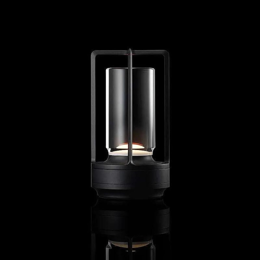 Minimalistyczna metalowa lampa stołowa do wnętrz i na zewnątrz, bezprzewodowa i ładowana