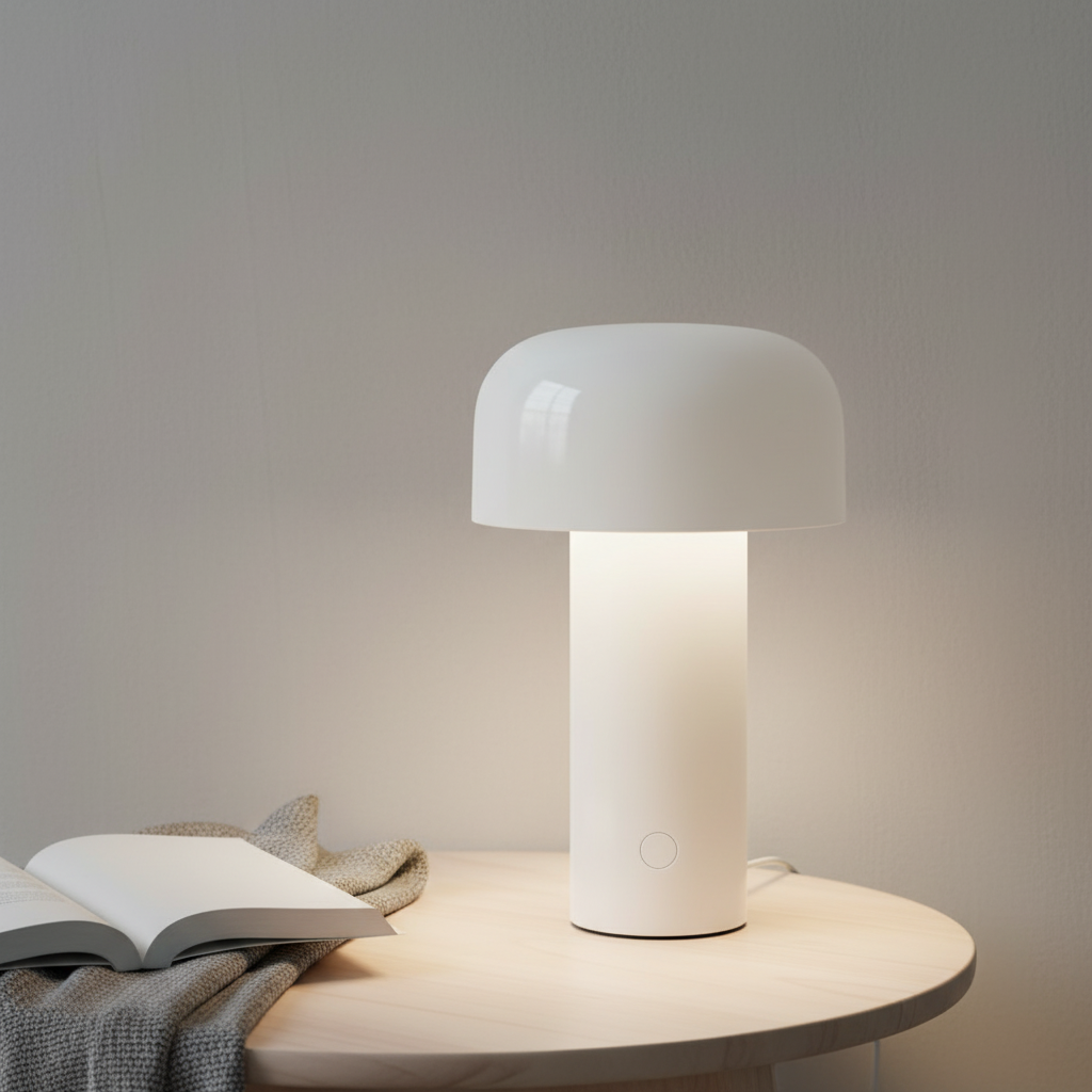 Elegancka bezprzewodowa lampa stołowa w kształcie grzyba ze sterowaniem dotykowym