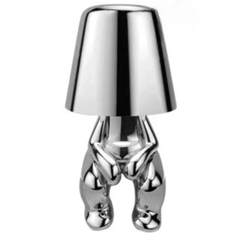 Rzeźbiarska aluminiowo-żywiczna bezprzewodowa ładowalna lampa stołowa z funkcją ściemniania i nastrojowym światłem