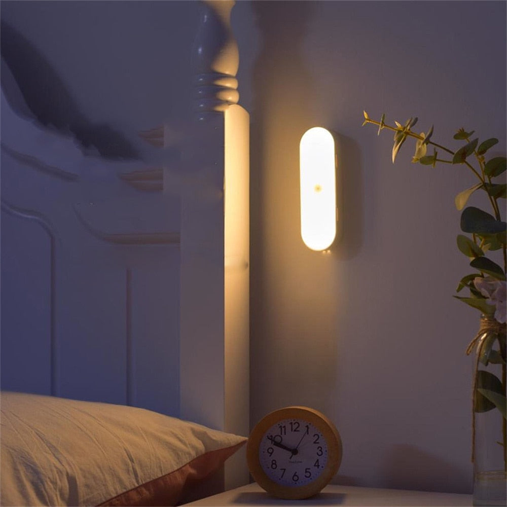 Bezprzewodowa lampa ścienna z magnetycznym czujnikiem ruchu i akumulatorem