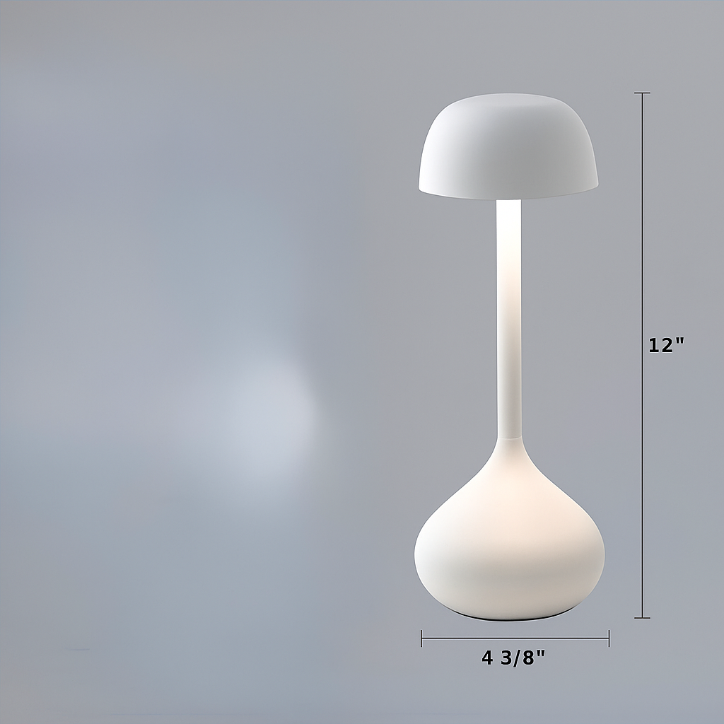Rzeźbiarska aluminiowa ładowalna lampa stołowa w kształcie kopuły grzyba z funkcją ściemniania
