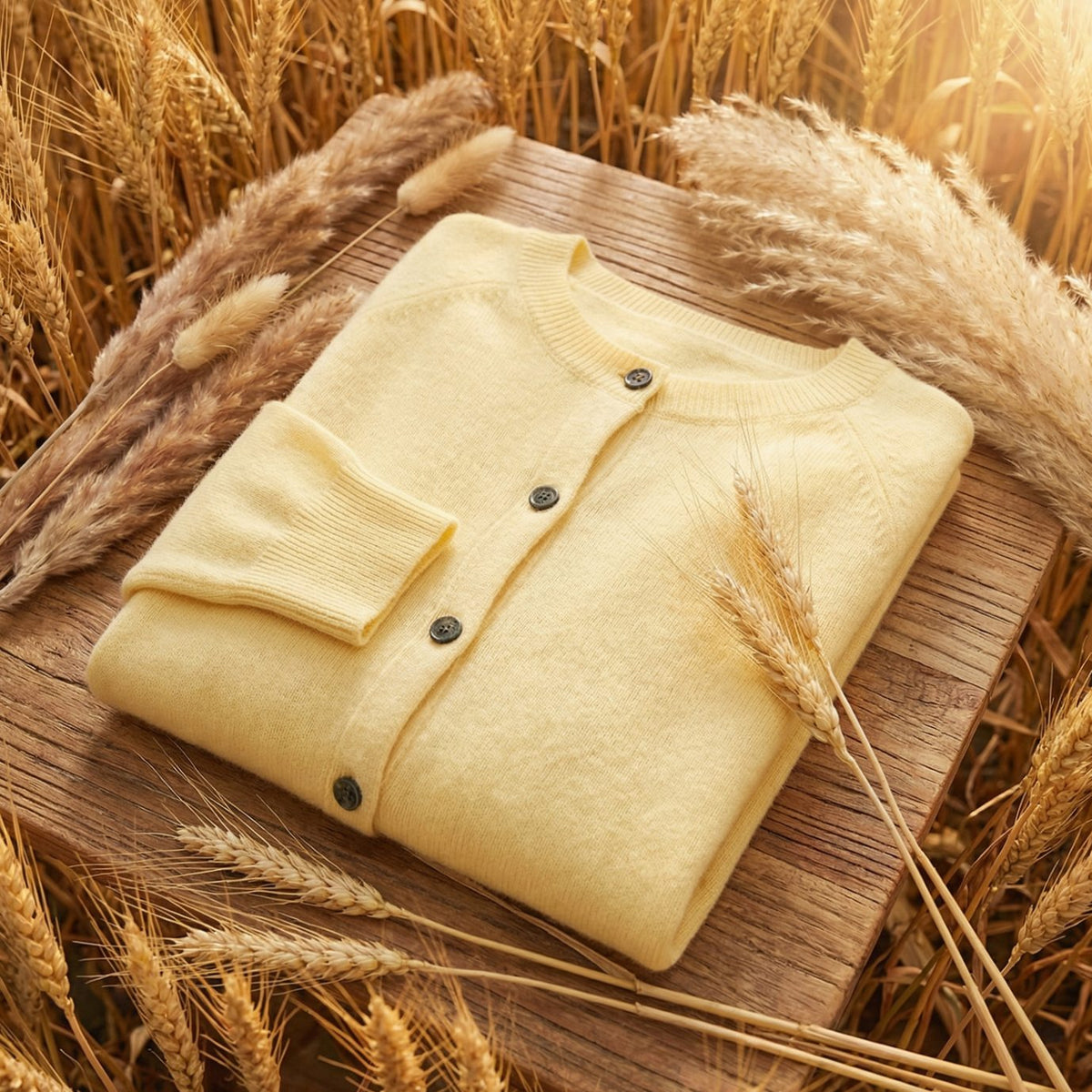 Damski kardigan z wełny merino z długimi rękawami i zapięciem na guziki
