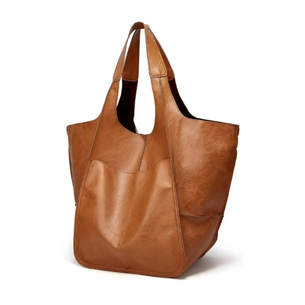 Damska oversize’owa torba shopper z ekoskóry i magnetycznym zapięciem